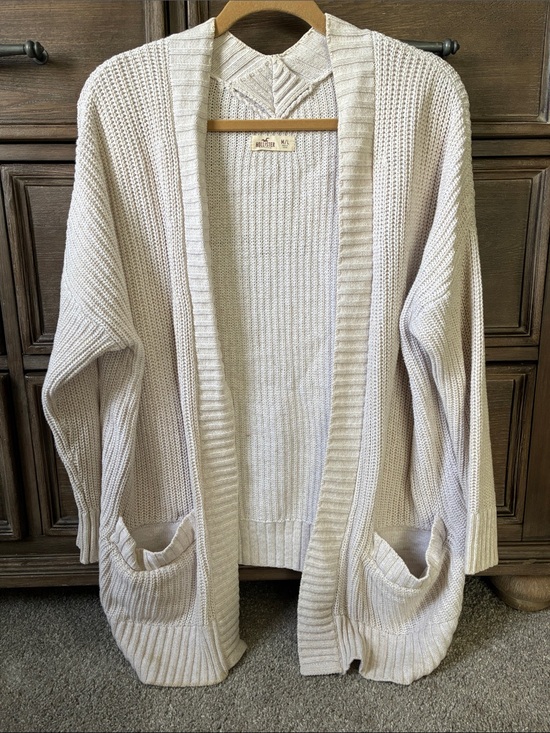 Hollister Sweaters - Hollister Cream Open-Front Pocket Cardigan